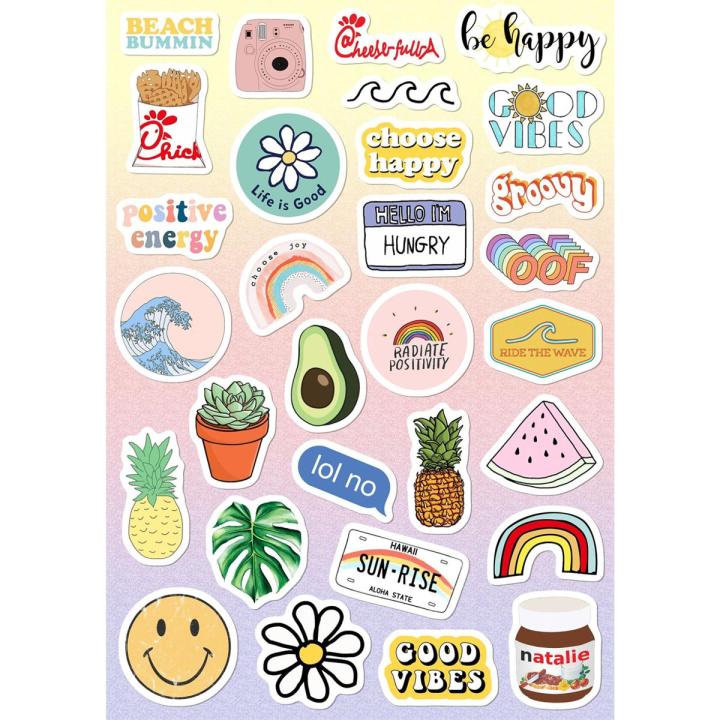Stickers Colorful summer Color Text Stickers for Laptop Car Bike Phone ...