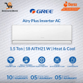 GREE InverterAC 1.5 Ton | Model GS-18AITH21 B / W -T3 Airy Plus Series (New Model ) | Power Gear Control | Big indoor & outdoor | i-Feel | Fast Cool | Turbo  Cool | WiFi Enabled | 10 Years Compressor & 05 Years All Parts Warranty/Free Installation. 