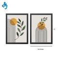 Set of 2 Boho Abstract Wall Art Frames A4 A3 Plastic Frame for Home Decor. 