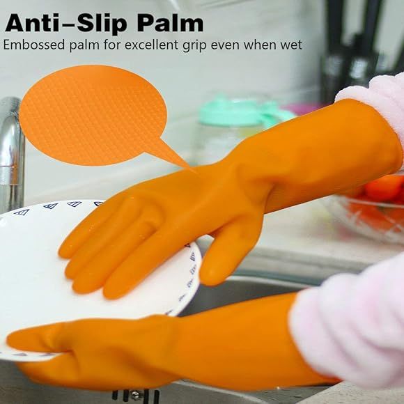 Pieces Reusable Rubber Latex Hand Gloves For Kitchen