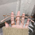 EB Retro Versatile Irregular Small Frame Glasses Anti Blue Light Metal Frame Transparent Glasses for Women. 