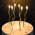Curly Candle Pack of 6 Twisty Metallic Candles For Birthday Parties & Cake Decoration. 