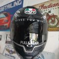 Cool Motorcycle Helmet Visor Decor Gives You Wings PULL BEAR Vinyl Decals Sticker. 