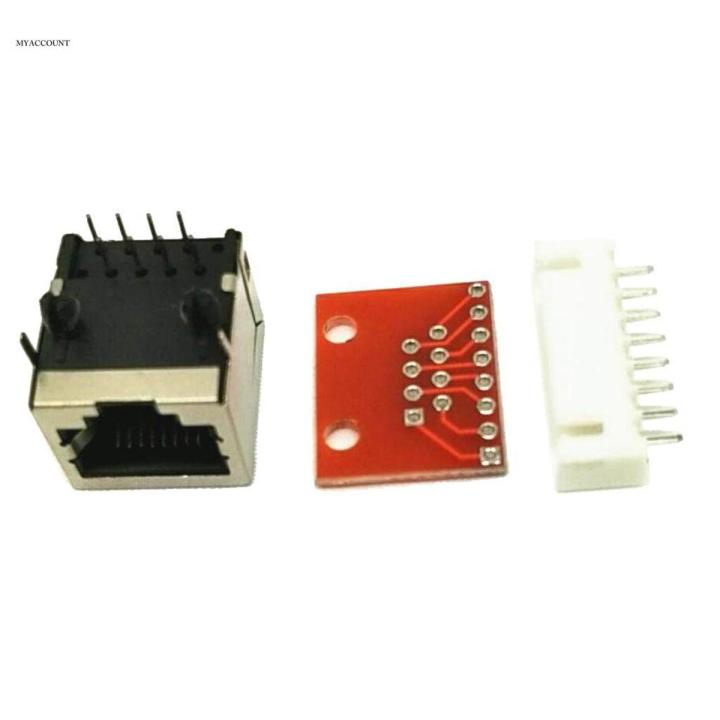 2X Small RJ45 Connector Breakout Board for Ethernet Jacks Not Weld with Pin