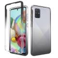 lthmy For Samsung Galaxy A71 Transparent 2-in-1 Gradient Shockproof Case. 