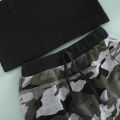 Baby Boy Shorts Set Letter Sleeveless Round Neck Vest + Camouflage High Waist Shorts Summer Cute Two-Piece Set. 
