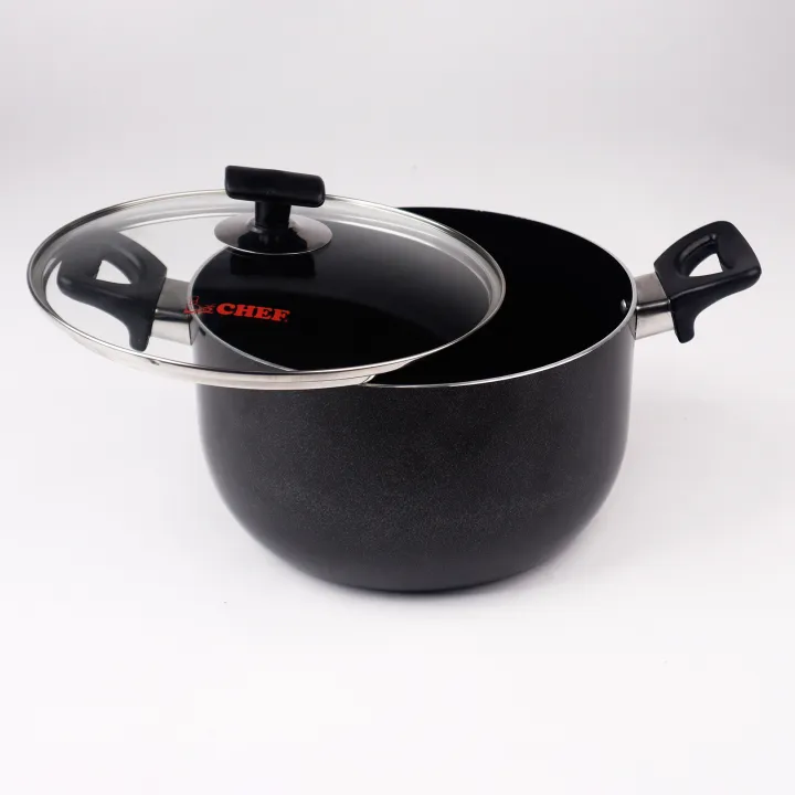 CHEF%20Non%20Stick%20Heavy%20Guage%20Casserole/Degchi/Cooking%20Pot%20-%2022%20cm%20-%20Image%203