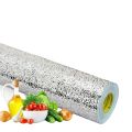 40cm x 1m self-adhesive aluminium foil sticker for kitchen cabinet wallpaper oil proof waterproof wall protector with heat resistant ,Stove Cabinet Stickers ,kitchen backsplash wall tile sticker , aluminium sheet Wallpaper. 