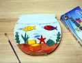Fish Bowl Kid Craft - Lasercut Wood Aquarium ready to be painted. 