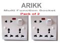 Arik-Luxx Electric Multi Function Double Multi Socket + 2 pin Socket and Switched light plug (Pack of 2). 