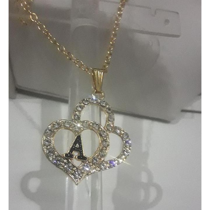Double Heart Locket with Alphabet Letter “A” for Women | Daraz.pk