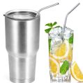 Metal Straws Reusable Stainless Steel Extra Long Drinking Straws for 30oz and 20oz Cups Rumblers Fits all Yeti Ozark Trail SIC & RTIC Tumblers Party With a Clean Brush. 