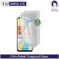 ECLIX 3 Pcs Tempered Glass For Oppo A78 4G Polish 2.5D Screen Protector For oppo a78 - Transparent. 
