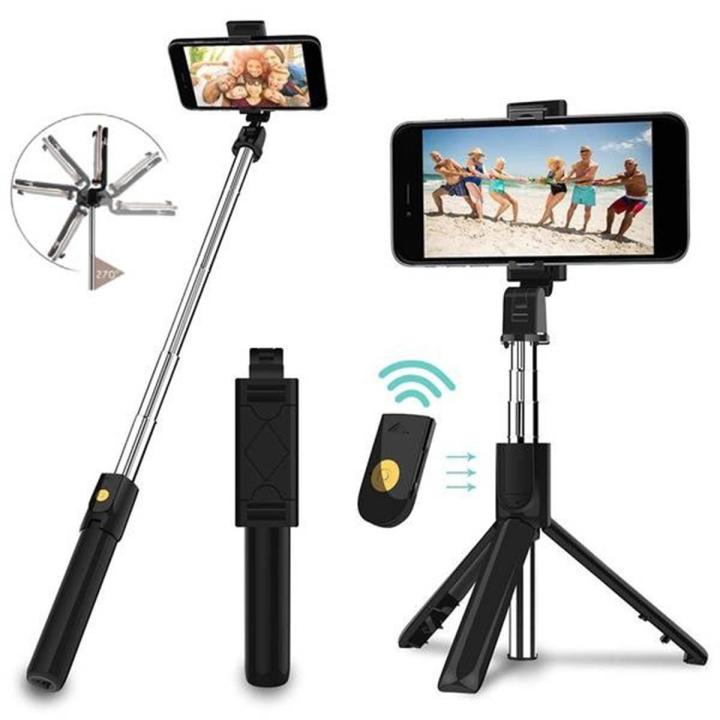 K07 Extendable Selfie Stick With Monopod Tripod Bluetooth Remote Shutter Phone 3 In 1 Selfie Stick Tripod