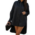 Women Top Lightweight Short Front Long Hem Women Shirt. 