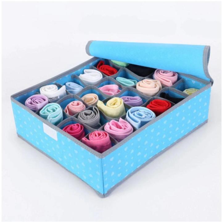 1 Pc Non-Woven 24 Grids Socks Organizer / Storage Boxes for Storing Socks