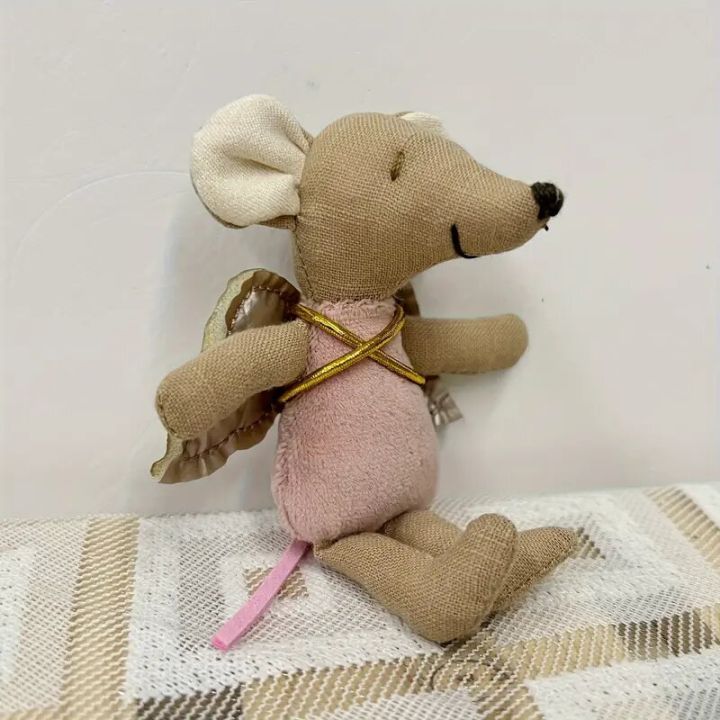 style fabric art mouse doll thumb doll toy cute angel wings mouse doll zodiac gift birthday gift ragdoll small decoration