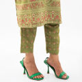 Maahru - Unstitched Fabric for women - 2 Piece - Olive Forest (Blended Lawn). 