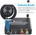 eSynic 192kHz Bluetooth DAC Transmitter V5.0 Bluetooth Converter Transmits with Volume Adjustment Digital to Analog Audio Converter with L/R & 3.5mm Output Supports. 