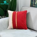 Easy to Tuck Pillows or Stuffing Into the Pillowcase Pillow Case Plush Two-color Splicing Throw Cover Soft Decorative Hidden Zipper Home Plush Pillowcase with Hidden Zipper Closure. 