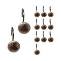 Set of 12 Antique Shower Curtain Hooks Curtain Rings for Bathroom Shower Rods Hooks. 