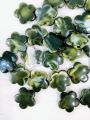 40grams Green Marble Textured Flower Acrylic Plastic Beads, 14mm, for Jewelry Making and DIY Crafts. 