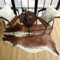 Speckled White with Brown Real Cowhide Rug - Genuine Hair on Cow Hide – Top Quality Carpet Options for Home Decor. 