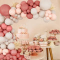 40 Balloons Garland Set With Olive Green Balloons - Skin Color Latex - Confity Balloons and White Balloons Pack Complete Birthday , Anniversary Balloons Decoration Set With Metallic Golden Balloons. 