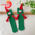 Thick Thick Festive Cartoon Couple Socks Warm -slip Christmas Stockings for Holiday Party Festive Magnetic Socks. 