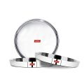 3 Pieces Deep Plate Stainless Steel Size 7 inches. 