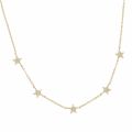 Uilz Cz Mirco Pave Drop Flowers And Stars Charm Choker Necklace With Rose Gold Color Filled Women Wedding. 