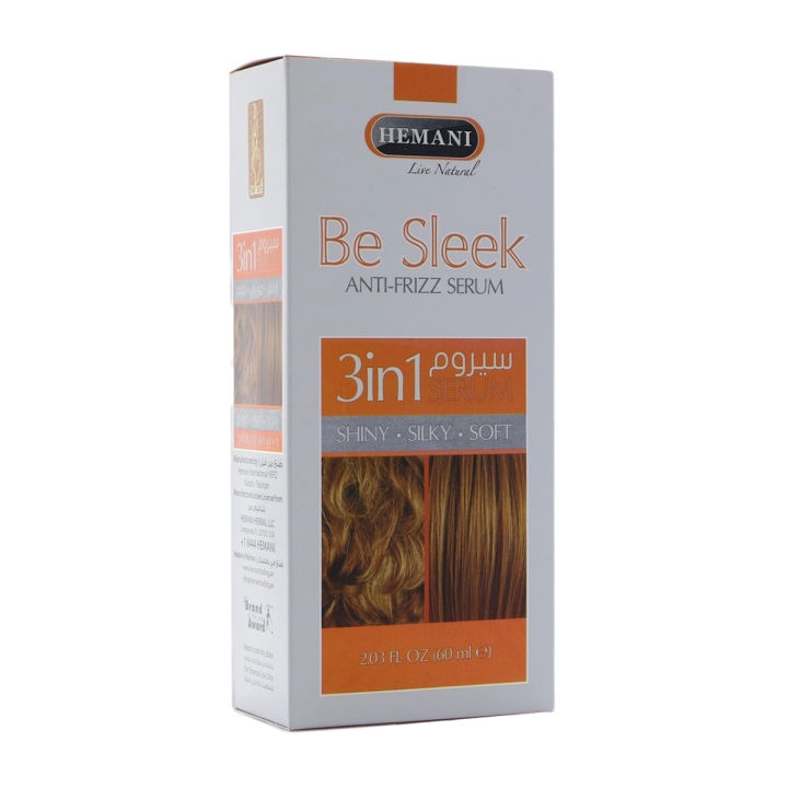 𝗛𝗘𝗠𝗔𝗡𝗜 𝗟𝗜𝗩𝗘 𝗡𝗔𝗧𝗨𝗥𝗔𝗟 - BE SLEEK ANTI FRIZZ HAIR 60ML