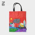 Stylish and Durable Canvas Tote Bag - Large Capacity Shoulder Bag Perfect for Shopping, Travel, and Everyday Use - Digital Printed by Zezo. 