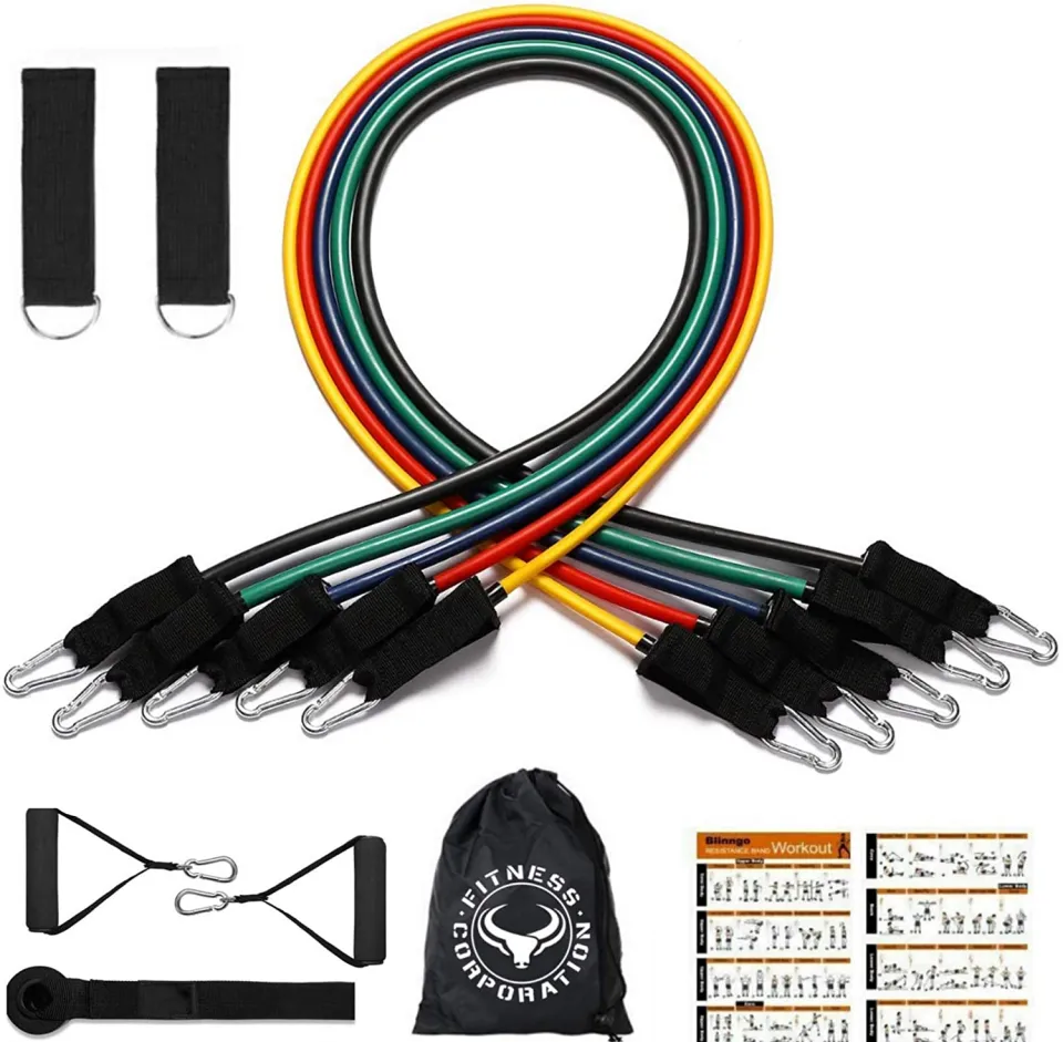 11 PCS Resistance Bands Set Fitness Exercise Set Men Women