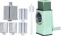 Potato Slicer Upgraded Hand Crank Vegetable Cutter Rotary Cheese Graters Multifunctional Chopper Veget Shredders Fruit Kitchen Tool with 3 Stainless Steel Drum Blades for Vegetables. 