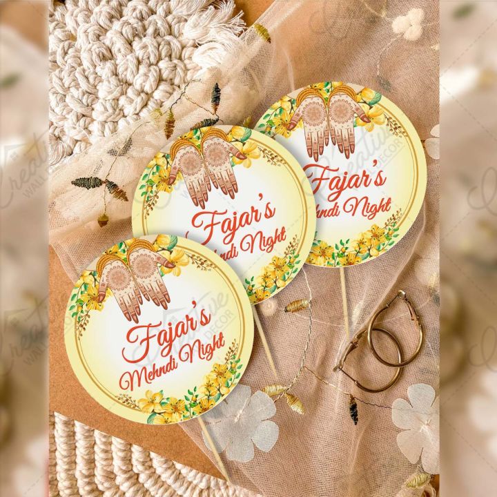 CUSTOMIZED%20Mehndi%20Night%20Mithai%20Cupcake%20Toppers%20Pack%20of%2012,%20Perfect%20for%20Engagement%20&%20Wedding%20Party%20Celebration,%202.5%20inches%20mini%20Toppers%20-%20Image%202
