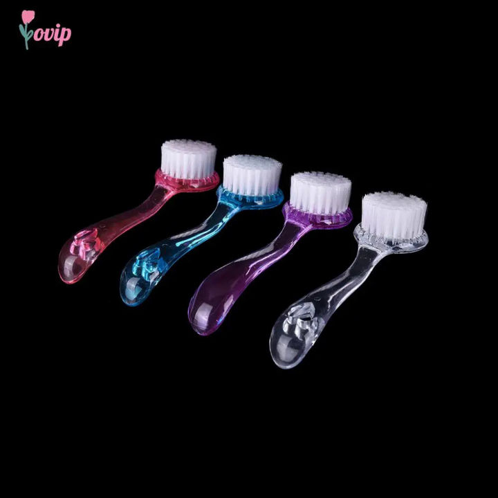 1pc Plastic Non-electric Cleansing Brush Exfoliating Facial Cleanser Brush Face Cleaning Washing Cap Soft Bristle Brush Scrub