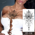 henna tattoo mandala lotus flowers jewery arabic indian egyptian tattoo sleeve hand finger breast tatoo black waterproof. 