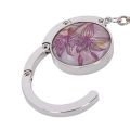 Keychain / Folding handbag hook bag hook door table Zinc alloy hook lily purple. 
