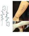 Tattoo Stickers Electrocardiogram Shape Temporary Tattoo. 
