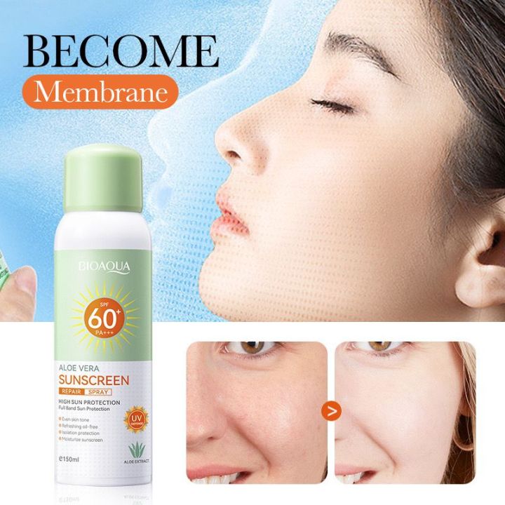Bioaqua SPF 60+ Aloe Sunscreen Waterproof & Sweetproof Spray 150ml.BQY.05459