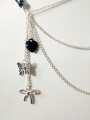 3 Layered Chain Necklace with Beautiful Charms and Beads – Punk Trendy Casual Jewelry for Girls & Women. 