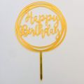 Cake Topper Plastic Acrylic Happy Birthday Round Circle For Party Cake Decorations Baby Shower. 
