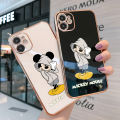 (Free Lanyard) Luxury 6D Plating Case for Vivo Y17 Phone Cases Cartoon Cool Mouse Side Print Soft Silicone Square Back Cover. 