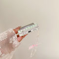For Samsung Galaxy Z Flip 3 Z Flip 4 Z Flip 5 Mint Green Checkered Pink Bow Case Phone Strap Mobile Phone lanyard Phone Case. 
