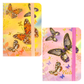 Colorful Butterfly Glitter Wallpaper Cover Diary For Girls-160 Pages Large Size Glitter Cover Travel Journal A5 Lined Paper Diary-5703. 