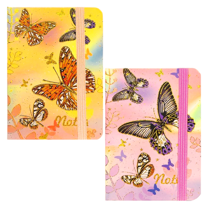 Colorful Butterfly Glitter Wallpaper Cover Diary For Girls-160 Pages Large Size Glitter Cover Travel Journal A5 Lined Paper Diary-5703