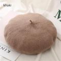 Women Winter Wool Beret Hats French Hat Girls Solid Color Fashion Autumn Beret Hat For Women Flat Cap Hat Felt Berets. 