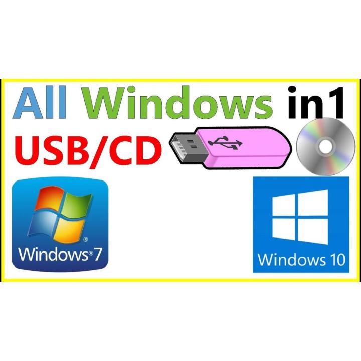 Windows 7 / 10 All in One 32 / 64 Bit 42in1 Bootable USB Drive 32GB USB Drive
