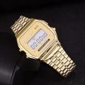 Digital Vintage Stainless Steel And Silicon Strap Wrist Watch For Men's/Boy's/Girl's | Waterproof. 